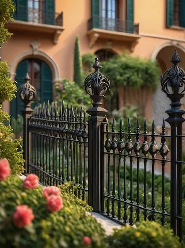 wrought iron,garden fence,ornamental dividers,balusters,railings,ornamentals,baluster,milanesi,ornamental shrubs,balustrade,ironwork,balconies,metal railing,balustrades,brownstones,wrought,portofino,balcony garden,balcones,white picket fence,Art,Classical Oil Painting,Classical Oil Painting 22