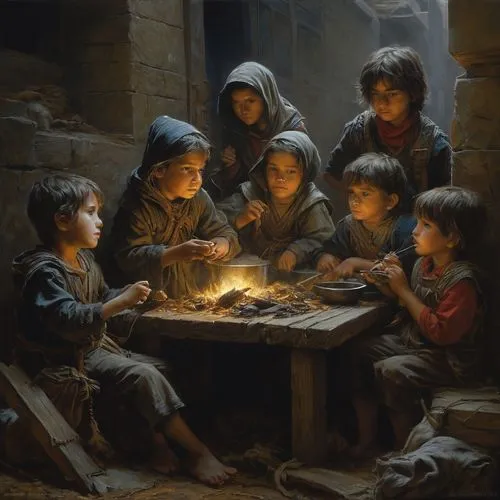 children studying,children drawing,nomadic children,nativity,candlemas,orphans,little angels,nativity of christ,nativity of jesus,children learning,blessing of children,first advent,children,oil painting on canvas,the pied piper of hamelin,the first sunday of advent,oil painting,third advent,children playing,school children,Conceptual Art,Fantasy,Fantasy 13