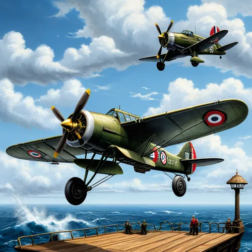 supermarine spitfire,lockheed hudson,aircraft cruiser,pv-1,dewoitine d.371,an aircraft of the free flight,westland terrier,douglas sbd dauntless,game illustration,curtiss p-40 warhawk,corsair,hudson wasp,grumman f8f bearcat,patrol suisse,royal aircraft factory r.e.8,grumman f6f hellcat,douglas b-66 destroyer,constellation swordfish,polikarpov po-2,monoplane,Conceptual Art,Fantasy,Fantasy 30