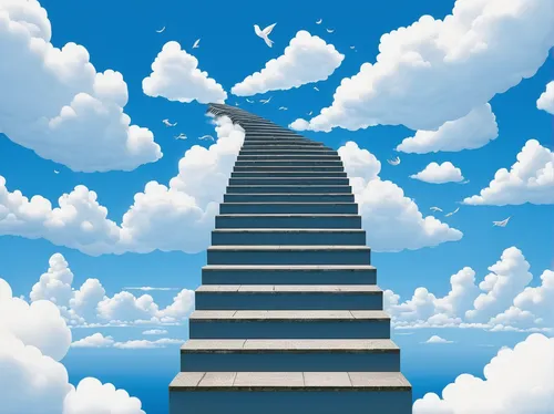 stairway to heaven,heavenly ladder,cloud computing,jacob's ladder,ascending,heaven gate,cloud image,sky,cloud shape frame,about clouds,upwards,career ladder,cloud play,cumulus,blue sky clouds,up,stairway,clouds - sky,cloud mountain,fall from the clouds,Illustration,Vector,Vector 12