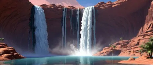 brown waterfall,wasserfall,water falls,waterfall,waterfalls,water fall,oasis,a small waterfall,underwater oasis,fairyland canyon,zion,cartoon video game background,arizona,cascading,cascade,falls,bond falls,water flowing,grand canyon,cascades,Conceptual Art,Daily,Daily 35