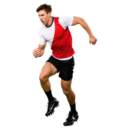 muscular man, free football player, solo, athletic build, short hair, sweat droplets, focused facial expression, white jersey, number 10, black shorts, football shoes, dynamic pose, kicking ball, jump