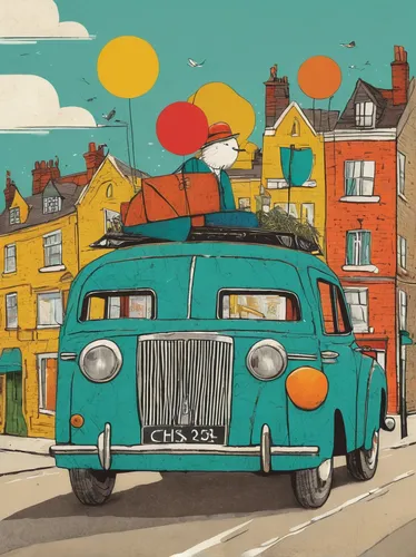 morris minor 1000,morris minor,ford prefect,travel trailer poster,austin a40 devon,campervan,rover p4,austin fx4,vwbus,bristol 401,wolseley 4/44,illustration of a car,ford anglia,austin a40 somerset,fiat 600,retro vehicle,routemaster,rover p3,rover p5,bristol 410,Art,Artistic Painting,Artistic Painting 49