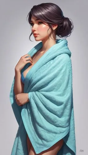 girl in cloth,girl with cloth,digital painting,bathrobe,world digital painting,towel,woman portrait,asian woman,candela,sari,burqa,retro woman,hand digital painting,indian woman,wrapped up,in a towel,pin-up girl,sarong,girl portrait,vietnamese woman,Conceptual Art,Fantasy,Fantasy 03