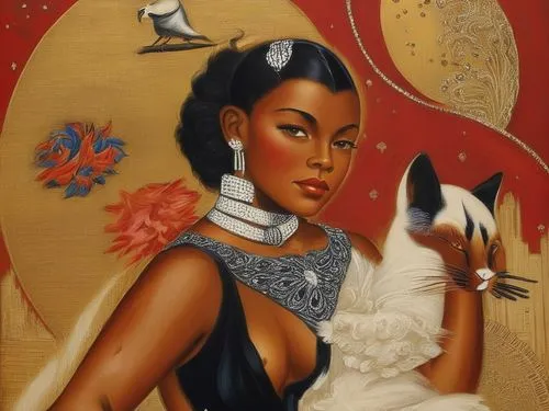 geisha girl,geisha,oriental princess,african american woman,jasmine,cleopatra,oriental girl,orientalism,art deco woman,oriental painting,vintage art,jasmine crape,lily of the nile,black woman,chinese art,asian woman,beautiful african american women,ester williams-hollywood,sarah vaughan,khokhloma painting,Illustration,Realistic Fantasy,Realistic Fantasy 21