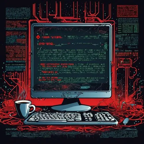 the computer screen,ransomware,computer,computer code,computer screen,computer art,computer program,kasperle,malware,cyber,cyber crime,red matrix,computer freak,hacking,computer terminal,desktop computer,dosbox,computer system,operating system,computer monitor,Illustration,Vector,Vector 16