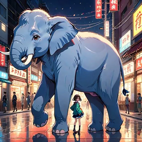 blue elephant,girl elephant,cartoon elephants,akiba,elefante,yodobashi,Anime,Anime,Realistic