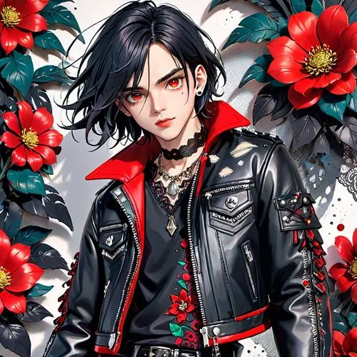 red dahlia,alucard,guren,avialae,red petals,levi,Anime,Anime,General