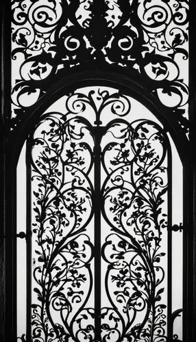 wrought iron,ironwork,art nouveau frame,art nouveau frames,ornamental dividers,scrollwork,decorative frame,flower border frame,tracery,iron gate,fretwork,garden door,ornamentation,iron door,wrought,floral silhouette frame,art deco border,lattice window,window with grille,flower frame,Illustration,Black and White,Black and White 33