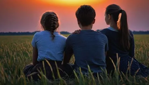 diviners,skywatchers,rye in barley field,couple silhouette,allegiant,three friends,Conceptual Art,Daily,Daily 32