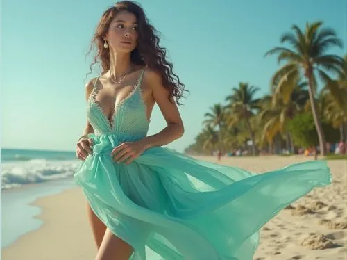 vestido,evening dress,color turquoise,turquoise,girl in a long dress,punta cana,hula,sundress,beautiful beach,beach background,nice dress,celtic woman,marimar,hawijah,blue dress,a floor-length dress,beachwear,blue hawaii,eveningwear,quinceanera dresses,Photography,General,Realistic