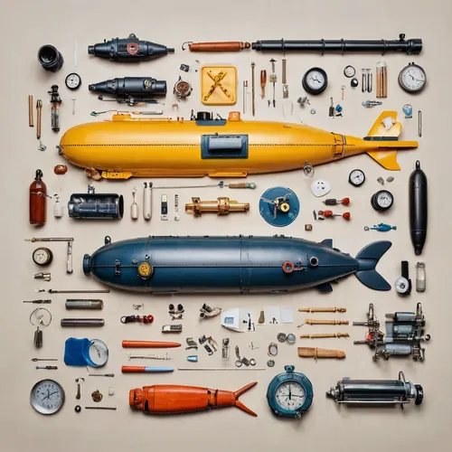 submarine,hydraulic rescue tools,boats and boating--equipment and supplies,fishing equipment,diving equipment,sewing tools,tools,fishing gear,toolbox,tackle box,surfing equipment,art tools,surveying e