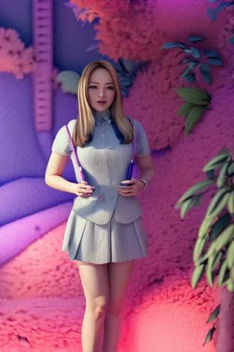 3d render,3d background,background ivy,3d figure,3d rendered,3d fantasy,barbie,3d model,render,digital compositing,barbie doll,alice in wonderland,3d rendering,solar,3d modeling,yulan magnolia,mariah carey,japanese sakura background,blender,candy island girl