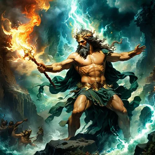 poseidon,hephaestus,herakles,parashuram,god of thunder,ossian,surtur,raziel,god of the sea,thors,dagda,greek gods figures,ifrit,astaroth,samuil,magog,ravna,balrog,sea god,hades,Conceptual Art,Fantasy,Fantasy 05