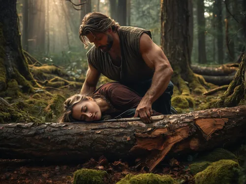 digital compositing,woodsman,nature and man,insurgent,forest workers,shepherd romance,photo manipulation,tarzan,forest man,the forest fell,farmer in the woods,photoshop manipulation,a fairy tale,romantic scene,retouching,the cradle,photomanipulation,in the forest,conceptual photography,lumberjack,Photography,General,Fantasy