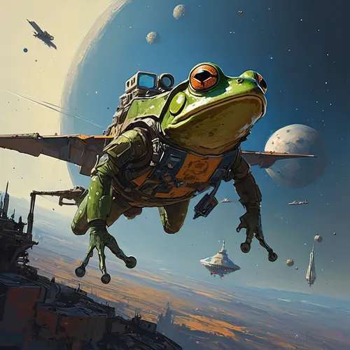 sci fiction illustration,wallace's flying frog,terrapin,sci fi,space tourism,cg artwork,sci - fi,sci-fi,gas planet,traveller,science fiction,traveler,game illustration,running frog,frog background,scifi,land turtle,tau,carrack,space art,Conceptual Art,Sci-Fi,Sci-Fi 01