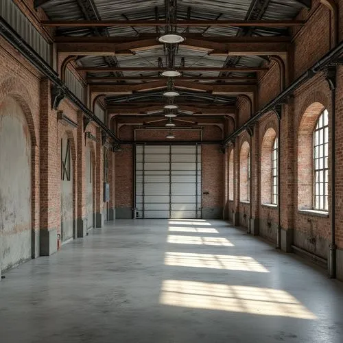 factory hall,industrial hall,maschinenfabrik,fabrik,empty interior,carreau,sachsenhausen,warehouse,old factory building,waggonfabrik,kunsthal,freight depot,turnhalle,mezzanine,locomotive roundhouse,empty factory,kunstverein,warehouses,interior view,kungligahallen,Photography,General,Realistic