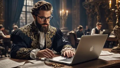 man with a computer,encarta,computerisation,computer business,genealogists,bibliographer,palaeography,computerologist,content writers,gutenberg,leonardo devinci,computerization,scholar,vetinari,computer code,lebleu,informateur,ttd,computer science,henrythenavigator,Art,Classical Oil Painting,Classical Oil Painting 01