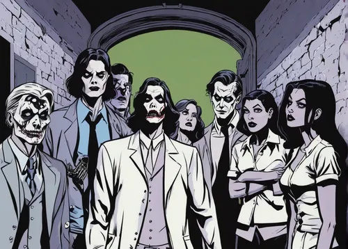 the morgue,female doctor,zombies,hospital staff,doctors,patients,medical staff,cartoon doctor,group of people,mystery book cover,health care workers,vampires,medical professionals,doctor,the dawn family,cover,contemporary witnesses,consultants,outbreak,comic characters,Illustration,American Style,American Style 05