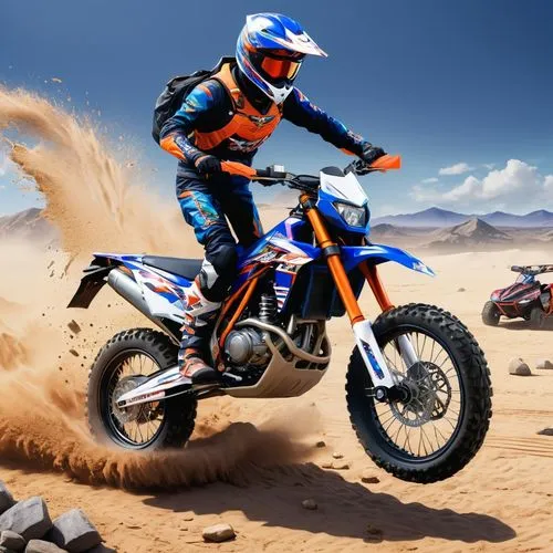 dakar rally,enduro,ktm,supermini,dirt bike,tmx,Illustration,Japanese style,Japanese Style 03