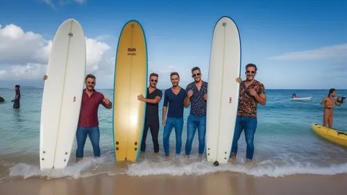 three men stand in the surf as they hold surfboards,surfboards,surfaris,surfers,standup paddleboarding,bodyboard,surfboard,surfwear,stand-up paddling,channelsurfer,surfcontrol,paddlers,skiboards,swami