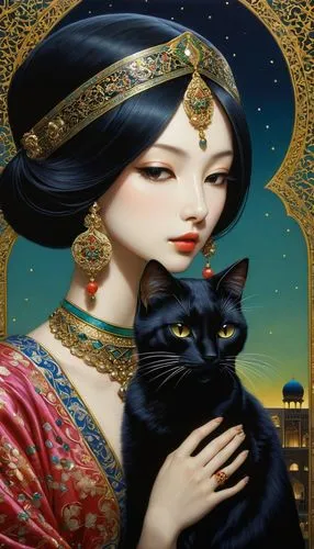 oriental princess,orientalist,rem in arabian nights,orientalism,oriental girl,miao,Illustration,Realistic Fantasy,Realistic Fantasy 08