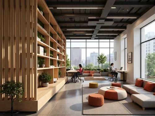 lofts,loft,modern office,modern living room,bookcases,interior modern design,modern room,3d rendering,modern decor,livingroom,living room,penthouses,apartment lounge,contemporary decor,reading room,bookshelves,study room,sky apartment,daylighting,interior design