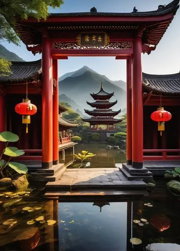 asian architecture,yunnan,hall of supreme harmony,teahouses,qingcheng,hengdian,buddhist temple,the golden pavilion,lijiang,wudang,oriental painting,gyeongbokgung,soochow,shuozhou,qingming,shannxi,sukjong,chaozhou,guangping,guangning,Art,Classical Oil Painting,Classical Oil Painting 13