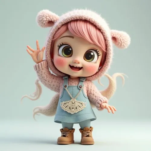 cute cartoon character,minbu,monchhichi,pippi,dollfus,cute cartoon image,Unique,3D,3D Character