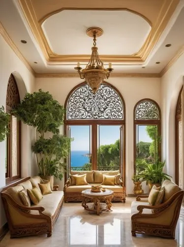 luxury home interior,stucco ceiling,palmilla,holiday villa,interior decor,gold stucco frame,breakfast room,interior decoration,sitting room,amanresorts,beautiful home,family room,sunroom,hovnanian,living room,home interior,stucco wall,riad,luxury property,moroccan pattern,Illustration,American Style,American Style 07