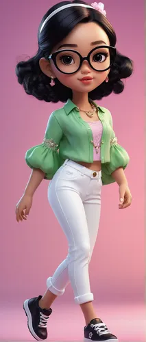 Imagen AI art el nombre Grabado Yadira Girl hermoso pantalón blanco con detalles y top del mismo tono en elegante texto ""PRINCESS"", fuente 3D en negro Chibi hermosa chica curvilínea con cabello negr