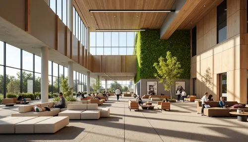 cupertino,school design,ubc,langara,genentech,atriums,modern office,renderings,ucsd,lobby,ucd,seating area,csulb,home of apple,schulich,daylighting,atrium,sfu,courtyard,calpers