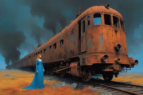 ghost locomotive,ghost train,last train,train crash,the train,train of thought,long-distance train,the girl at the station,train,train route,locomotive,boxcar,train wreck,train shocks,train car,early train,disused trains,old train,amtrak,merchant train,Conceptual Art,Oil color,Oil Color 21