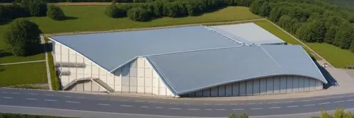 
,an aerial s shows the top of a building in the countryside,etfe,christ chapel,hahnenfu greenhouse,glass roof,metal roof,pilgrimage church of wies,Photography,General,Realistic