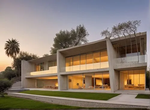 In a spacious masterful study, a minimalist house with a minimalist style exudes relaxation and beauty. The facade of the house is adorned with intricate concrete facades and plush carpet, with polish