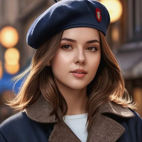 beret,girl wearing hat,russian,russia,world digital painting,french digital background,policewoman,ushanka,digital painting,cg artwork,samara,cap,retro girl,portrait background,girl portrait,beanie,girl in a historic way,huawei,siberian,game illustration,Photography,General,Realistic