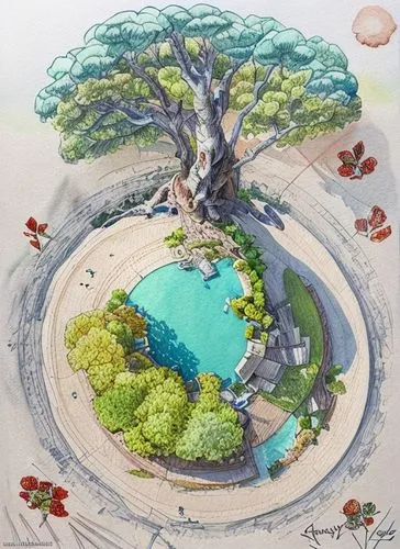 koi pond,japanese zen garden,circle around tree,japanese garden ornament,japanese garden,the japanese tree,garden pond,swim ring,watercolor tree,landscape plan,zen garden,crescent spring,sakura tree,japan garden,garden design sydney,strawberry tree,flourishing tree,rosewood tree,floating island,wishing well,Landscape,Landscape design,Landscape Plan,Watercolor