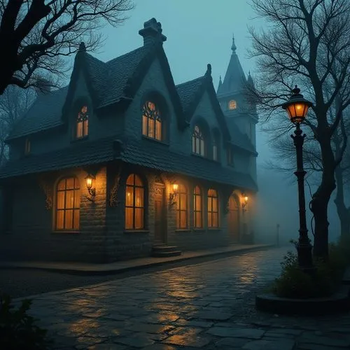 creepy house,haunted house,witch's house,house silhouette,the haunted house,witch house,hauntingly,haddonfield,victorian,halloween scene,hauntings,old victorian,ravenloft,houses silhouette,haunts,haunted,victorian house,lonely house,haunt,halloween background,Photography,General,Realistic