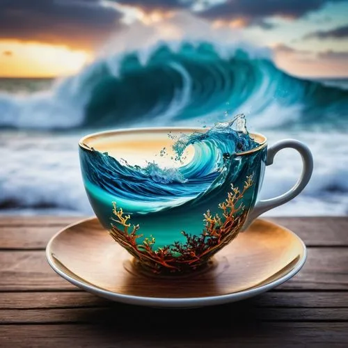 blue coffee cups,a cup of water,a cup of tea,tea zen,tea cup,cup and saucer,pouring tea,cup of tea,ocean background,a cup of coffee,porcelain tea cup,kaffe,glass mug,tea art,cup of coffee,blue hawaii,demitasse,teacup,lucky tea,expresso,Photography,General,Fantasy