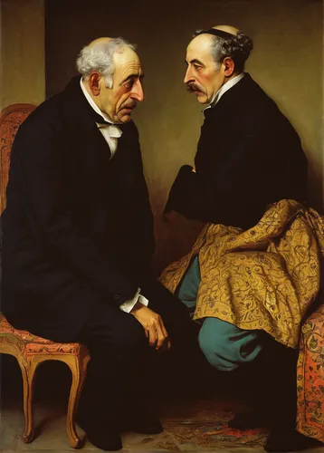 Create a dialogue between two friends discussing how to cope with the feeling of being jilted.,conversation,bougereau,exchange of ideas,shoemaker,old couple,men sitting,talking,the listening,courtship