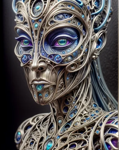 bodypainting,body painting,venetian mask,filigree,masquerade,biomechanical,bodypaint,blue enchantress,body art,neon body painting,fantasy art,the carnival of venice,humanoid,silversmiths,cyberneticall