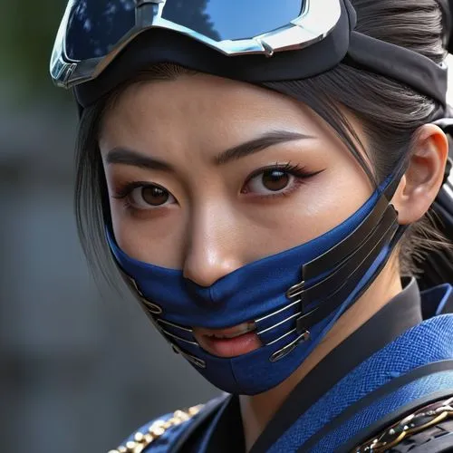 shimada,ffp2 mask,shinobi,policewoman,gentiana,wuchang,katana,blue demon,yukio,face shield,kendo,pollution mask,japanese woman,mouth-nose protection,pupils,inner mongolian beauty,cosmetic,taekkyeon,hijiki,realdoll,Photography,General,Realistic