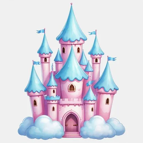 fairy tale castle,disney castle,fairytale castle,disneyland park,disneyfied,cartoon video game background,Illustration,Abstract Fantasy,Abstract Fantasy 11