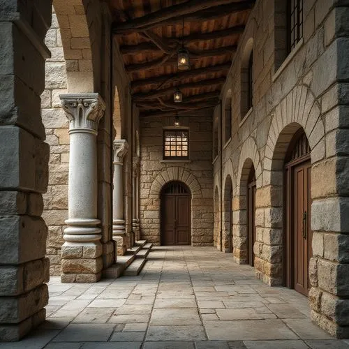 cloister,cloisters,inside courtyard,arcaded,porticos,courtyard,cloistered,courtyards,quadrangle,romanesque,el escorial,umayyad palace,patio,parador,entranceway,colonnades,undercroft,hall of the fallen,loggia,corridor,Photography,General,Realistic