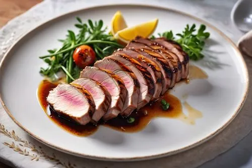 tuna steak,veal steak,veal,rack of lamb,iberico,blue-and-red beef tongue,Photography,General,Commercial