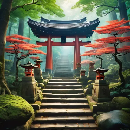 tsukemono,japanese shrine,torii,淡島神社,kyoto,ginkaku-ji,world digital painting,japan garden,chinese temple,japanese garden,koyasan,rokuon-ji,nanzen-ji,japan landscape,senbon torii,japanese sakura background,japanese background,japanese art,south korea,japan,Illustration,Realistic Fantasy,Realistic Fantasy 01