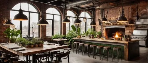 eveleigh,officine,redbrick,brick oven pizza,tile kitchen,chefs kitchen,brewhouse,meatpacking,wine bar,loft,gastropub,brownstones,lofts,brewpub,brickworks,meatpacking district,oddfellows,fireplaces,new york restaurant,brownstone,Illustration,Realistic Fantasy,Realistic Fantasy 40