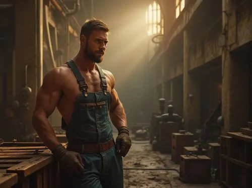 logan,lumbago,a carpenter,plumber,handyman,tradesman,male character,wightman,taika,machinist,bunyan,blacksmith,dungarees,ironworker,seamico,construction worker,jackman,workman,warehouseman,chests,Photography,General,Realistic