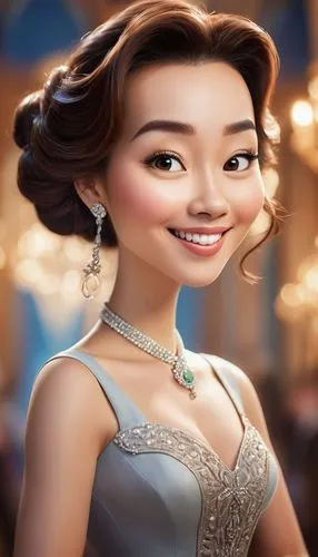 tiana,disney character,asian woman,feifei,princess anna,zilin,Illustration,Abstract Fantasy,Abstract Fantasy 23