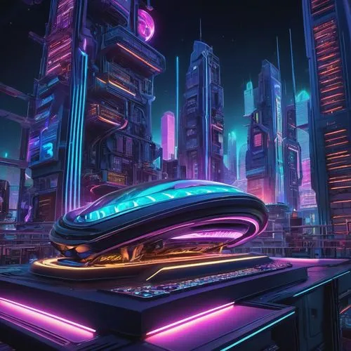 futuristic landscape,futuristic art museum,tron,cybertown,futuristic architecture,futuristic car,cybercity,futuristic,arcology,spaceland,autopia,futurist,synth,cyberworld,cyberia,imagineering,polara,scifi,wildstar,alien ship,Illustration,Realistic Fantasy,Realistic Fantasy 39